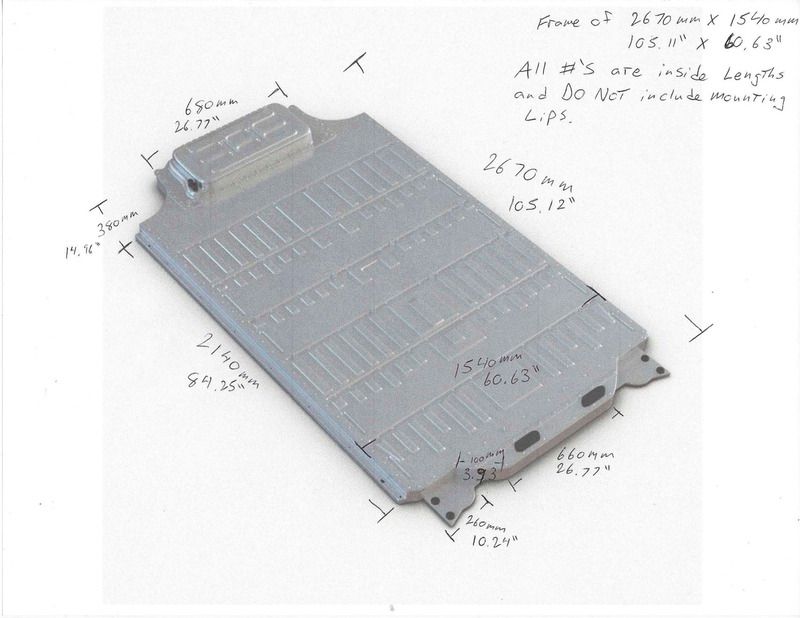 Looking for exact dimensions of a Tesla 85kw battery pack DIY